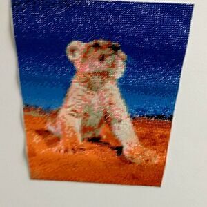 Lion cub diamond painting completed 30 cm by 40 cm